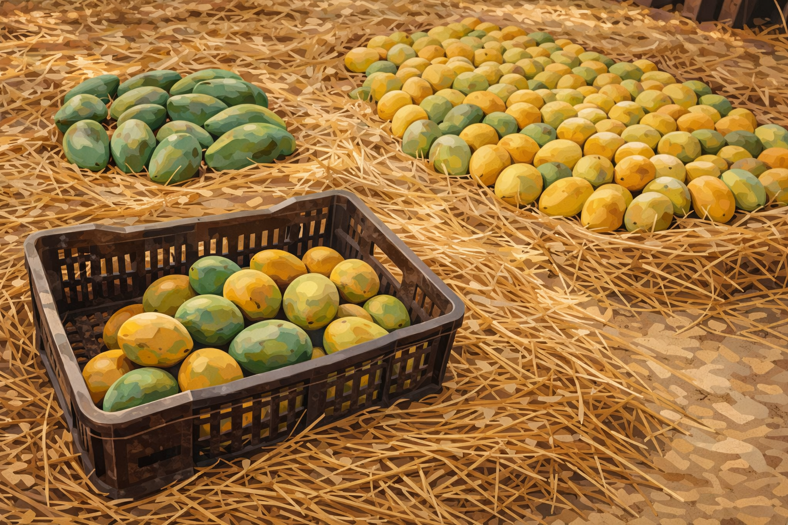 Natural ripening on straw